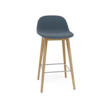 Fiber Bar + Counter Stool With Backrest: Wood Base + Upholstered + Counter + Oak
