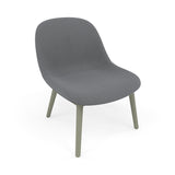 Fiber Lounge Chair: Wood Base + Upholstered + Dusty Green