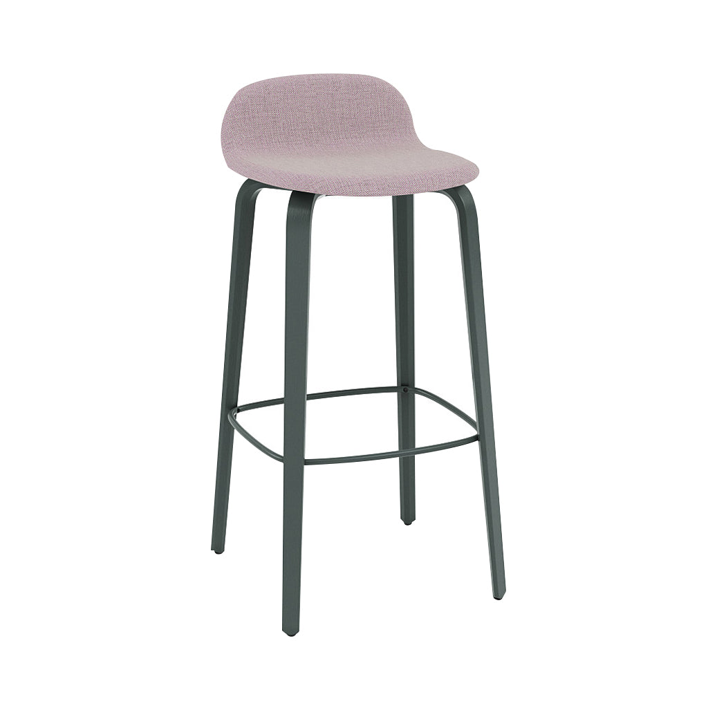 Visu Bar Stool: Upholstered + Dark Green