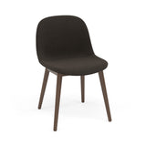 Fiber Side Chair: Wood Base + Recycled Shell + Upholstered + Stained Dark Brown