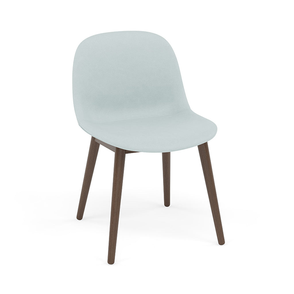 Fiber Side Chair: Wood Base + Recycled Shell + Upholstered + Stained Dark Brown