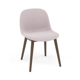 Fiber Side Chair: Wood Base + Recycled Shell + Upholstered + Stained Dark Brown