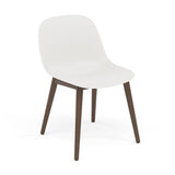 Fiber Side Chair: Wood Base + Recycled Shell +  Stained Dark Brown + Natural White