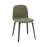 Visu Chair: Wood Base + Upholstered + Dark Green