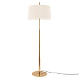 Diana Floor Lamp: High + White Linen + Shiny Gold
