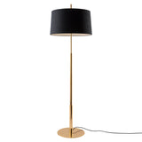 Diana Floor Lamp: High + Black Linen + Shiny Gold