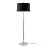 Diana Floor Lamp: High + Black Linen + Satin Nickel