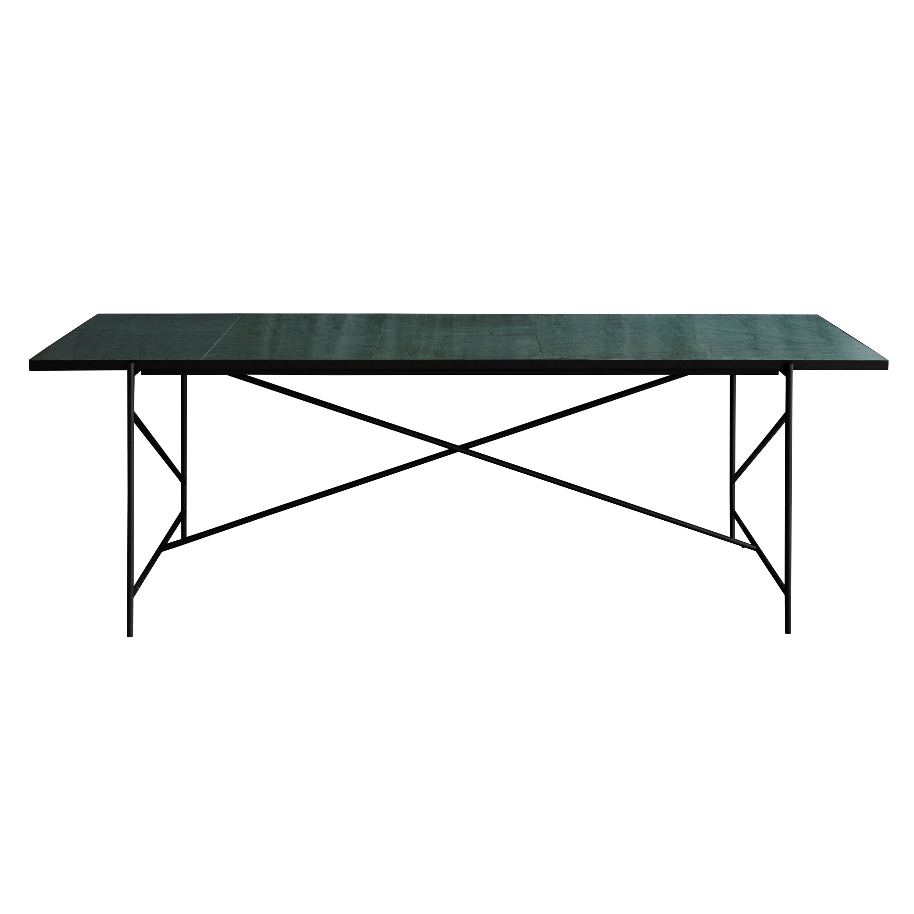 Dining Table 230: Black + Green Marble