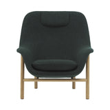 Drape Lounge Chair: High + Wood Base + With Headrest + Oak