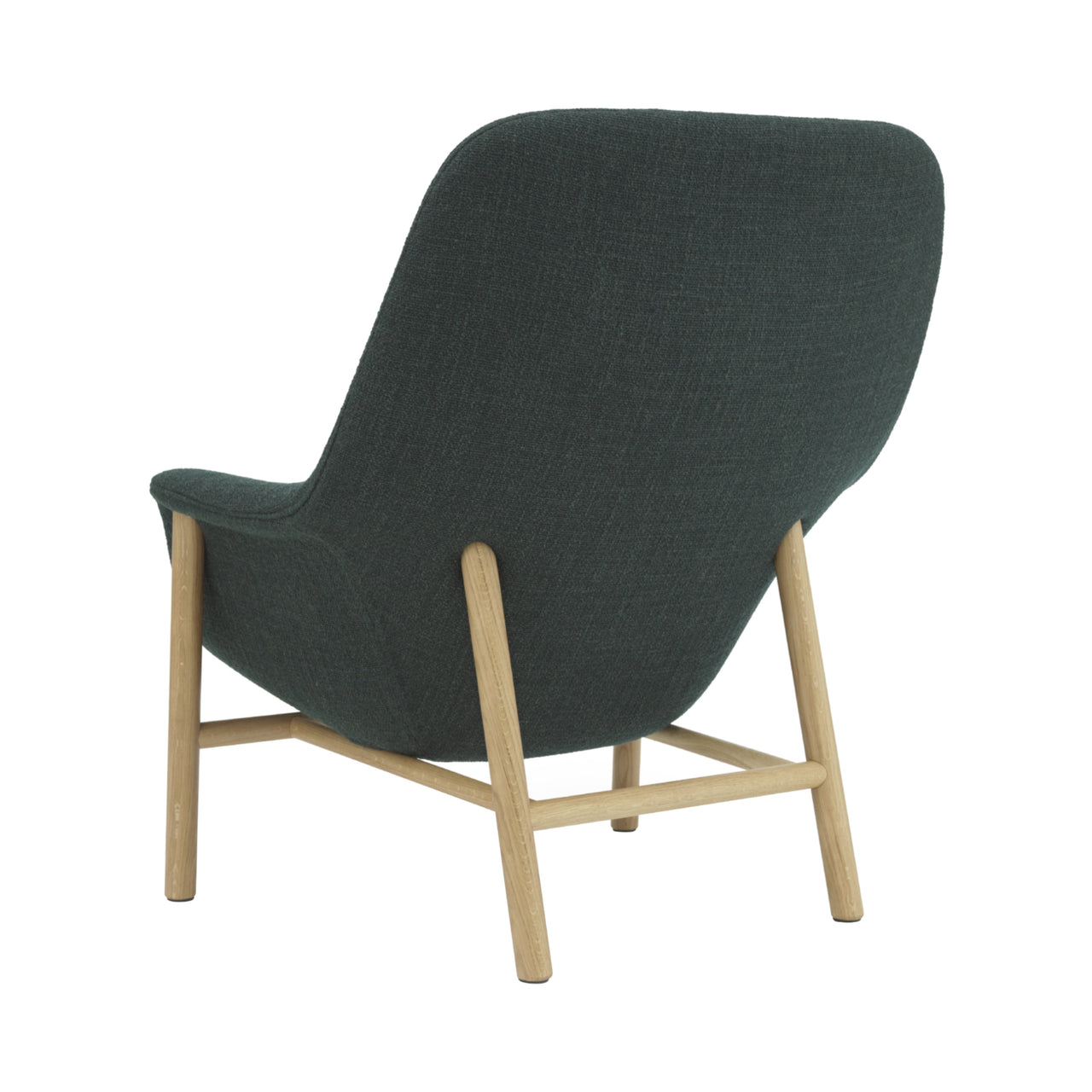 Drape Lounge Chair: High + Wood Base + With Headrest + Oak