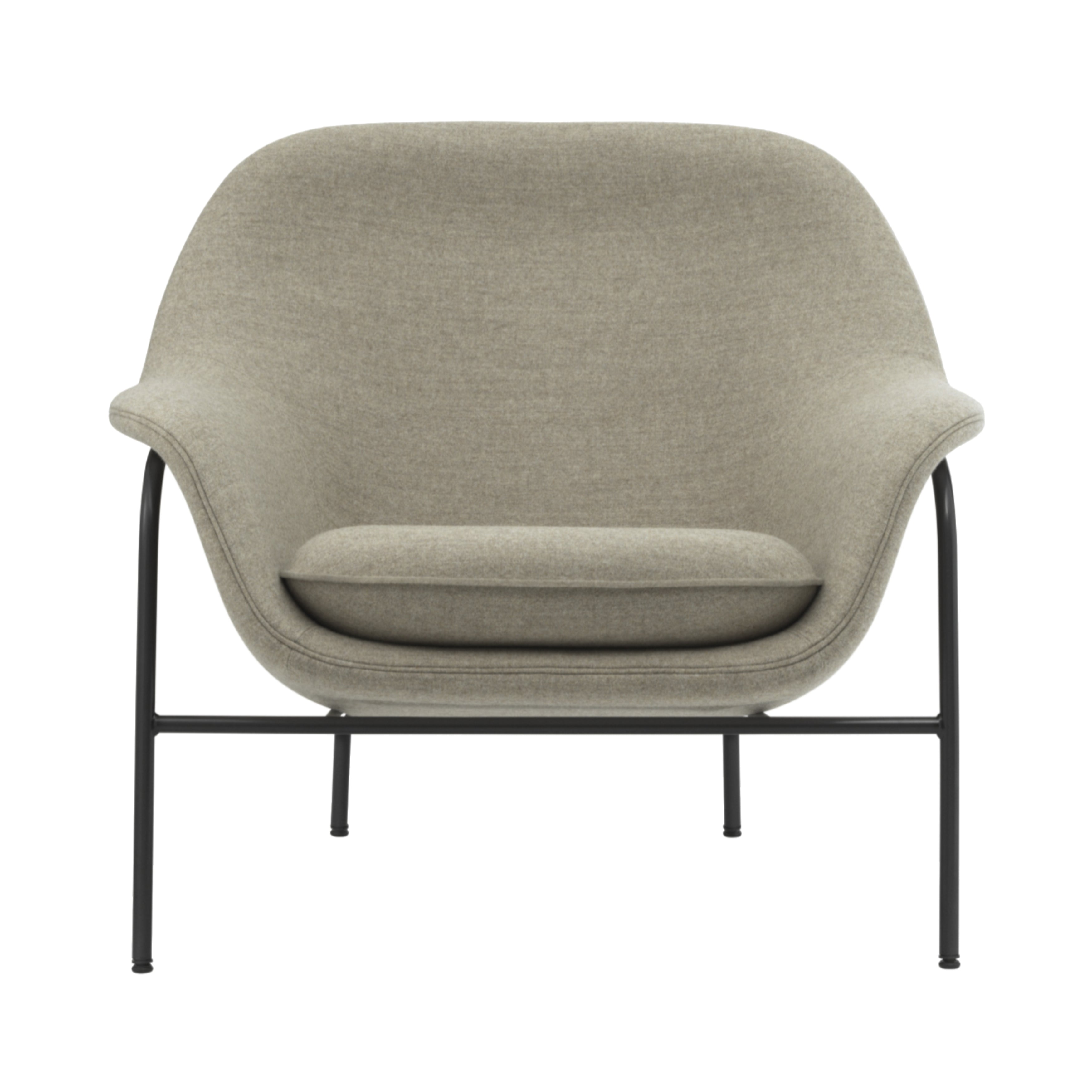 Drape Lounge Chair: Low + Steel Base + Black