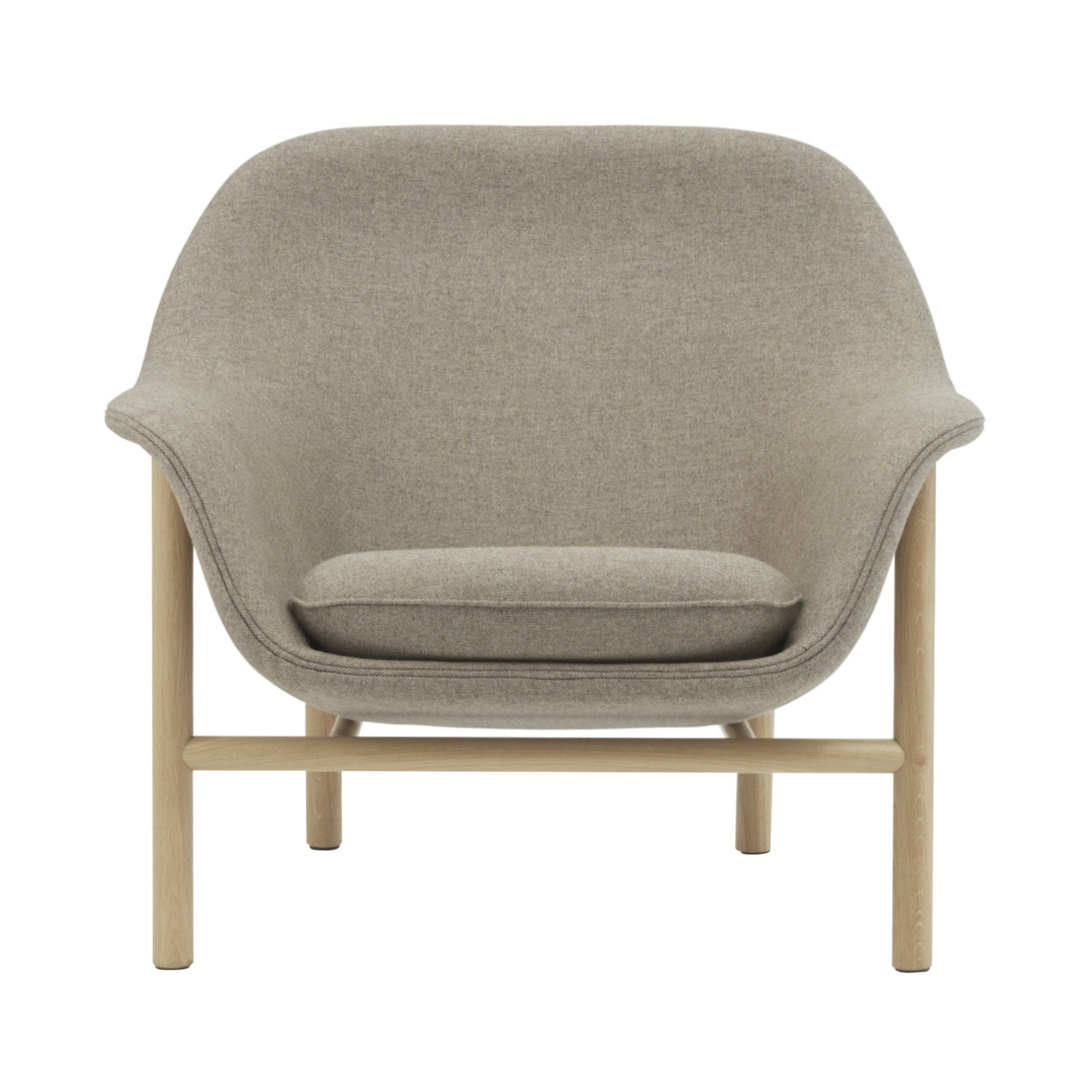 Drape Lounge Chair: Low + Wood Base + Oak