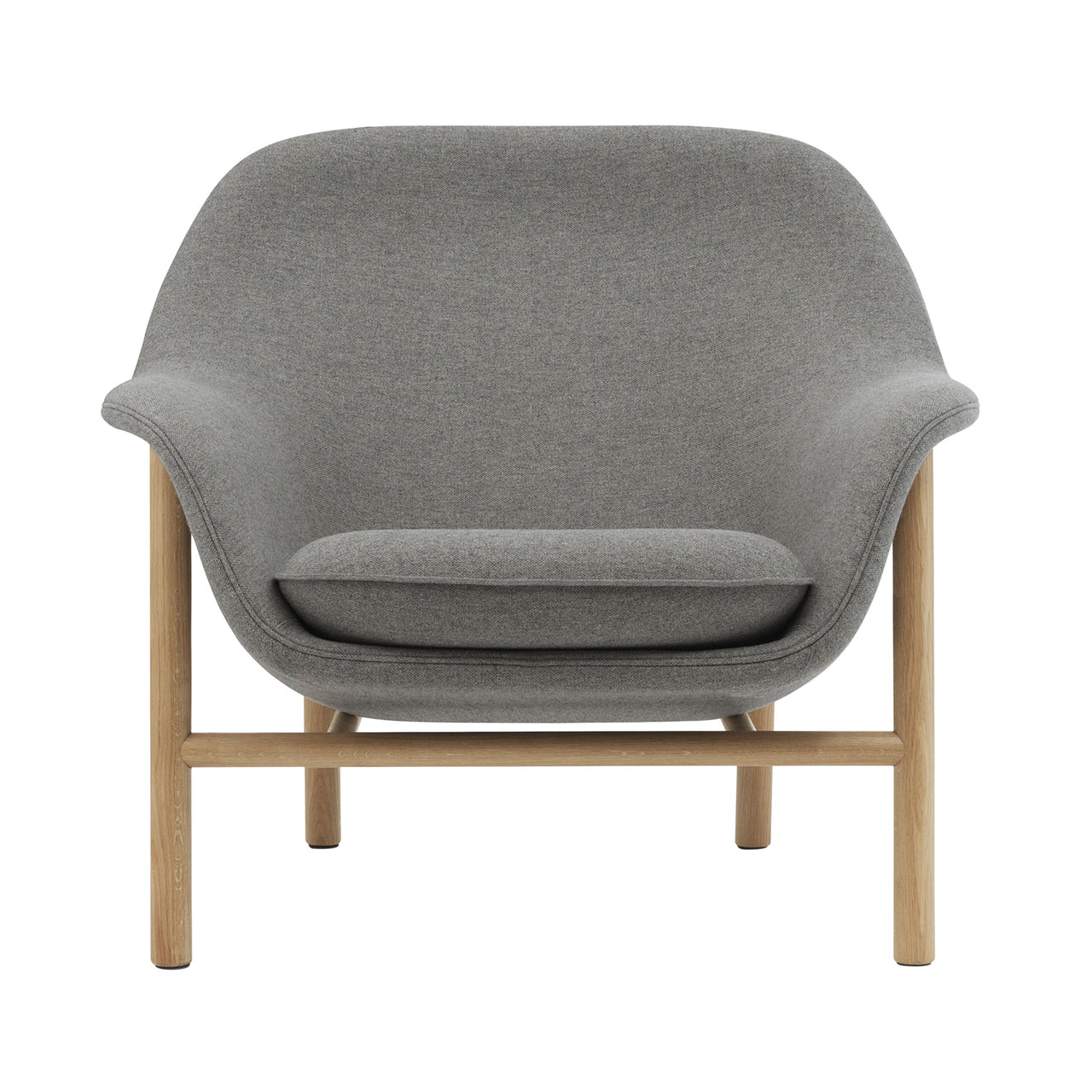 Drape Lounge Chair: Low + Wood Base + Oak