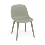 Fiber Side Chair: Wood Base + Recycled Shell + Recycled Shell + Dusty Green + Dusty Green