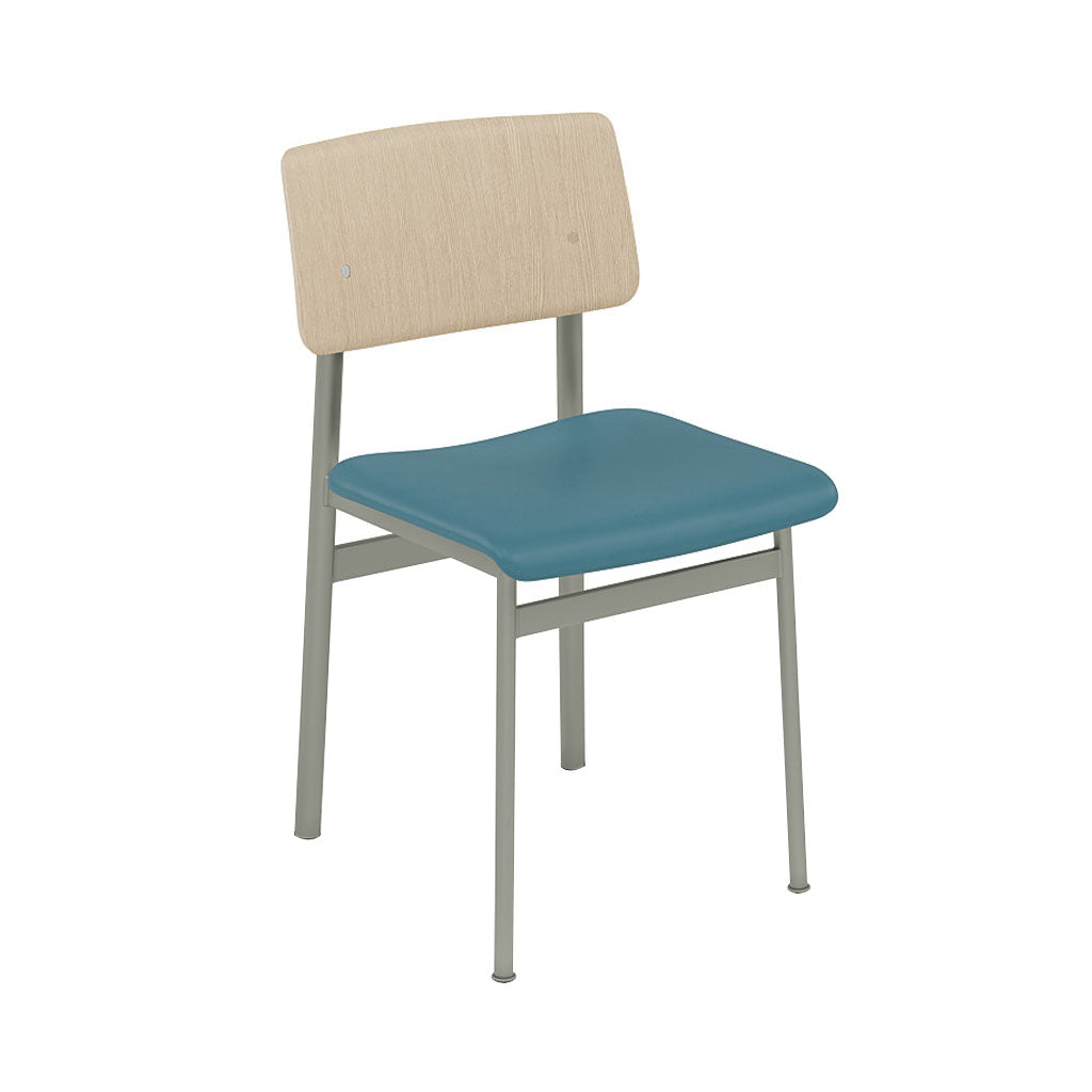 Loft Chair: Upholstered + Dusty Green + Oak