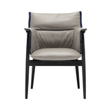 E005 Embrace Armchair: Dark Blue Edging Strip + Black Oak