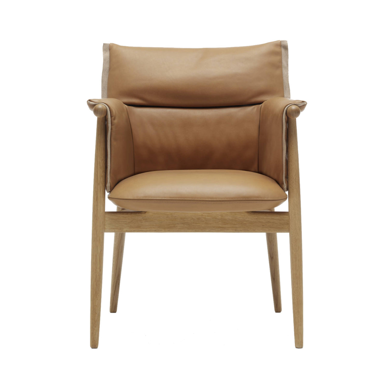 E005 Embrace Armchair: Natural Edging Strip + Oiled Oak