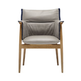 E005 Embrace Armchair: Dark Blue Edging Strip + Oiled Oak