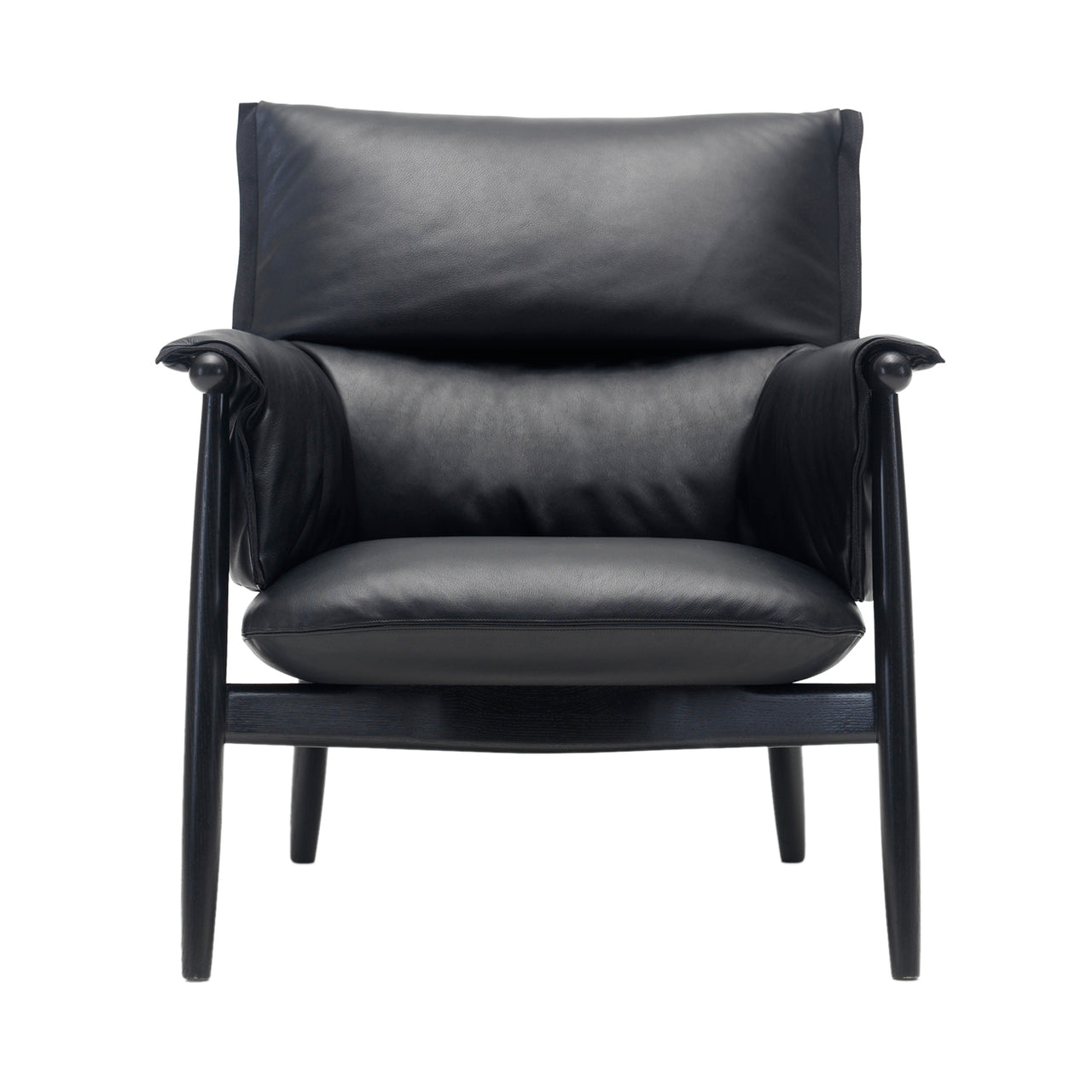 E015 Embrace Lounge Chair: Black Edging Strip + Black Oak