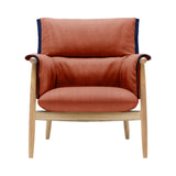 E015 Embrace Lounge Chair: Dark Blue Edging Strip + Soaped Oak