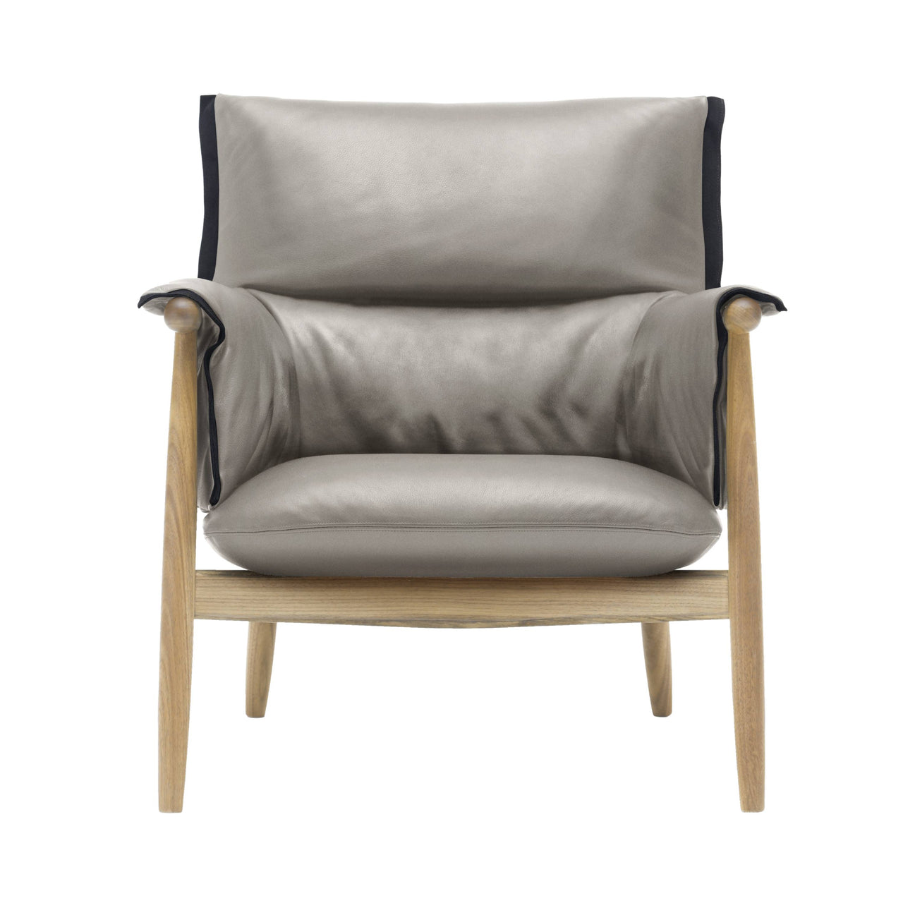 E015 Embrace Lounge Chair: Black Edging Strip + Soaped Oak