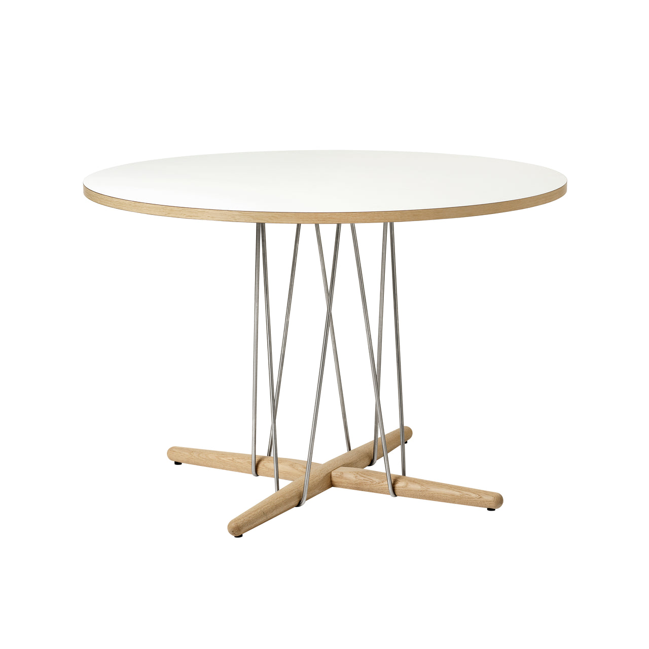 E020 Embrace Table: Stainless Steel + Medium - 43.3