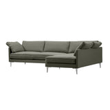 EJ295 Chaise Sofa: Small + Chrome + Right  (With Cushion)