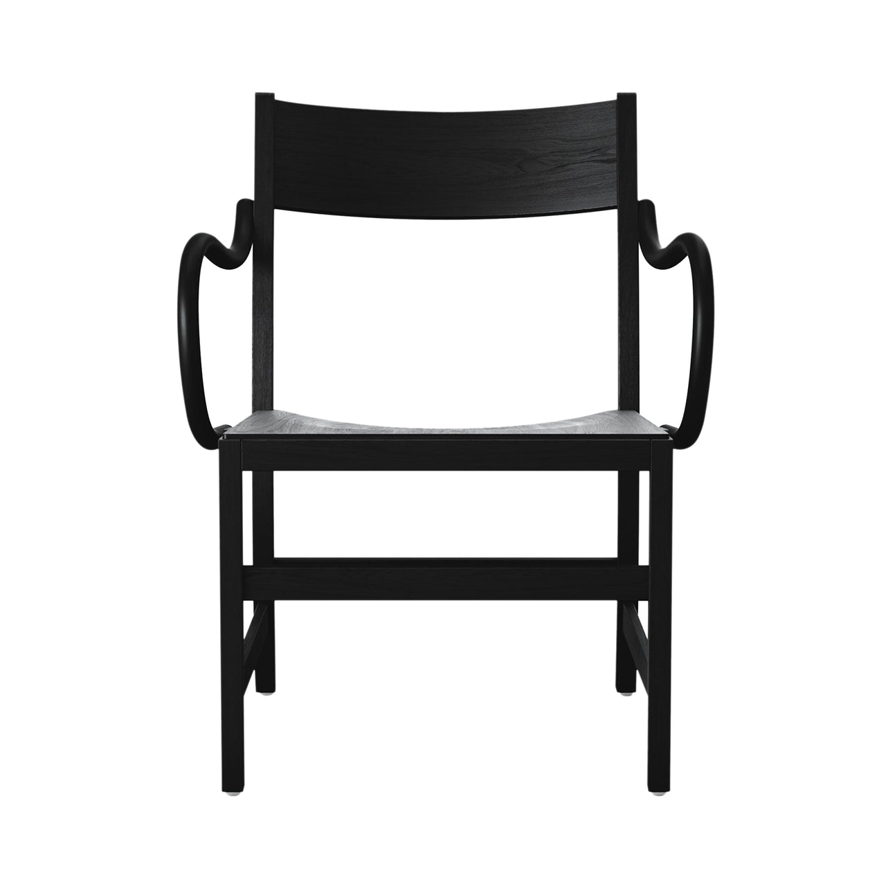 Waiter XL Easy Chair: Black Stained Beech