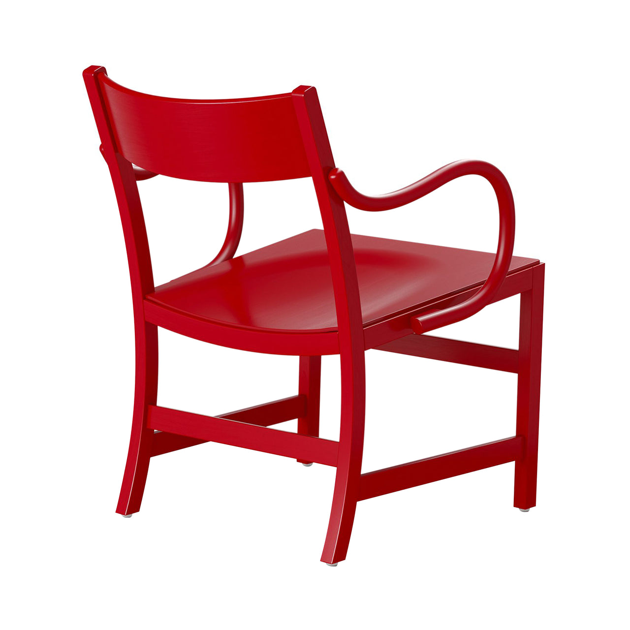 Waiter XL Easy Chair: Red Lacquered Beech