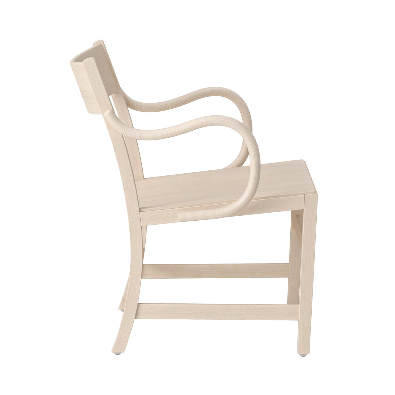 Waiter XL Easy Chair: White Oiled Beech
