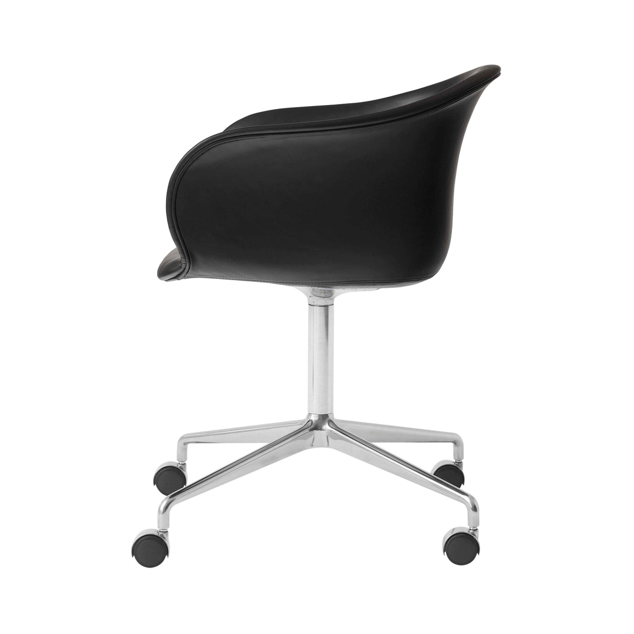 Elefy Chair JH37: Swivel Base + Castors + Polished Aluminum
