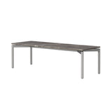 EJ66 Coffee Table: Rectangle + Grey Pietra + Stainless Steel