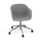 Fiber Armchair: Swivel Base with Castors & Gaslift + Recycled Shell + Upholstered + Grey