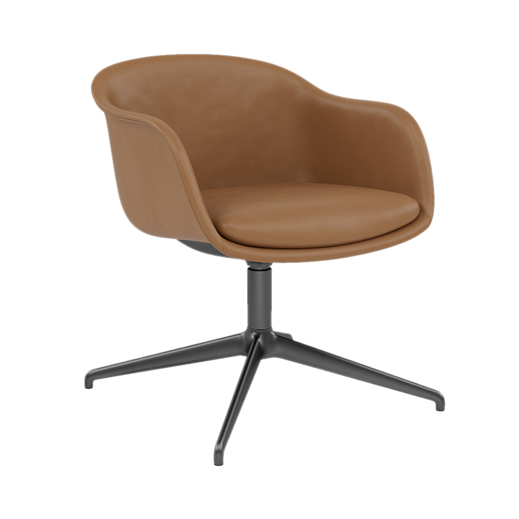 Fiber Conference Armchair: Swivel Base + Recycled Shell + Anthracite Black