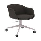 Fiber Conference Armchair: Swivel Base with Castors + Tilt + Recycled Shell + Grey