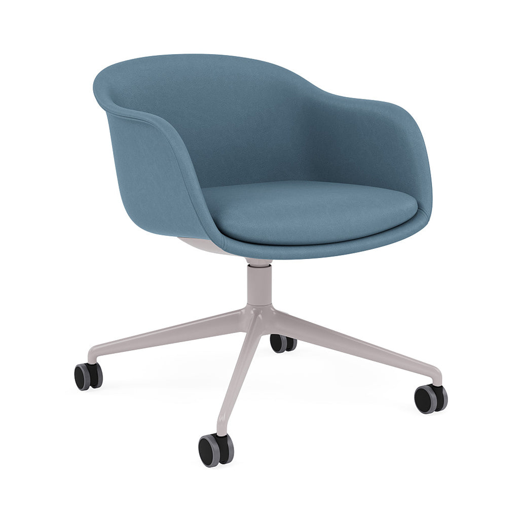 Fiber Conference Armchair: Swivel Base with Castors + Recycled Shell + Grey
