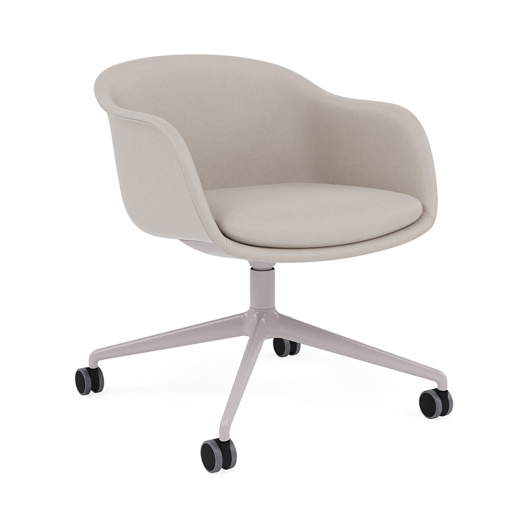 Fiber Conference Armchair: Swivel Base with Castors + Recycled Shell + Grey