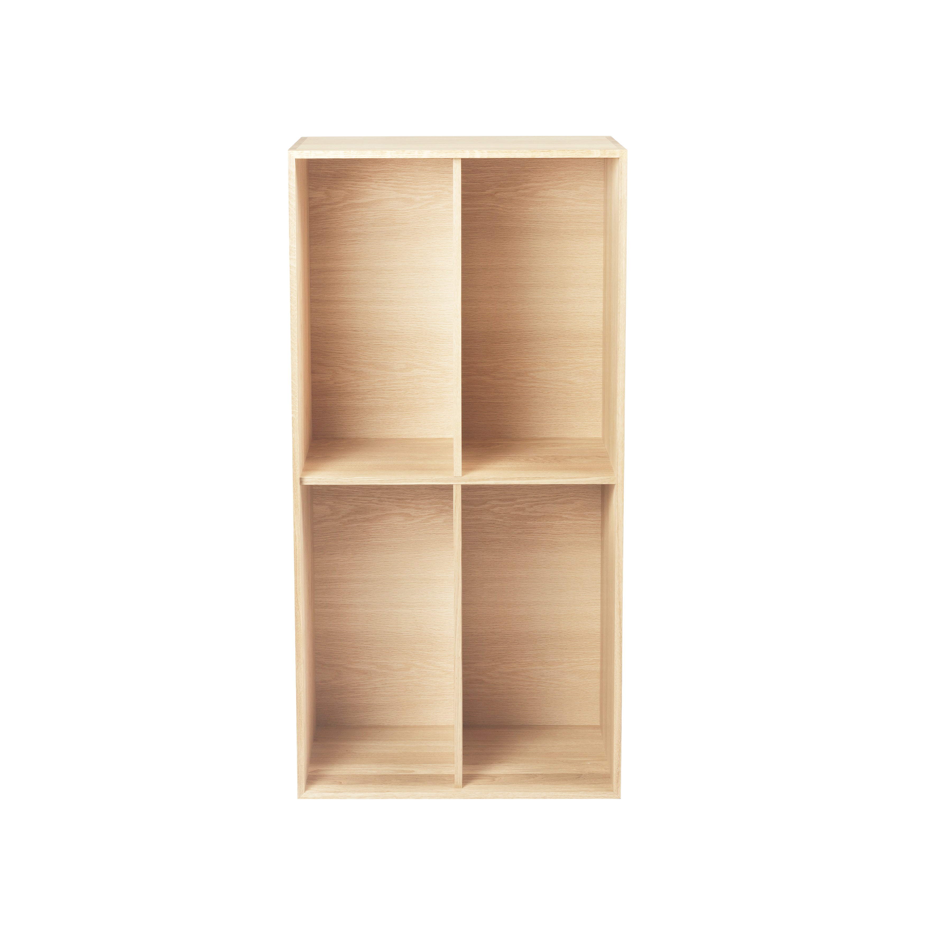 FK631020 Bookcase with 2 Shelves: White Oiled Oak