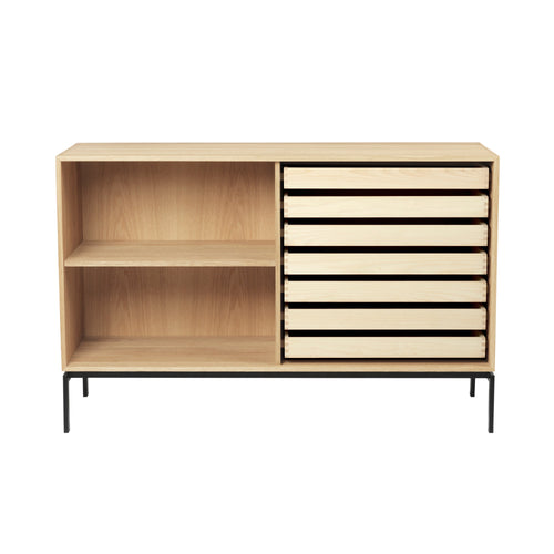 FK632110F Deep Bookcase Floor Standing: Oiled Oak