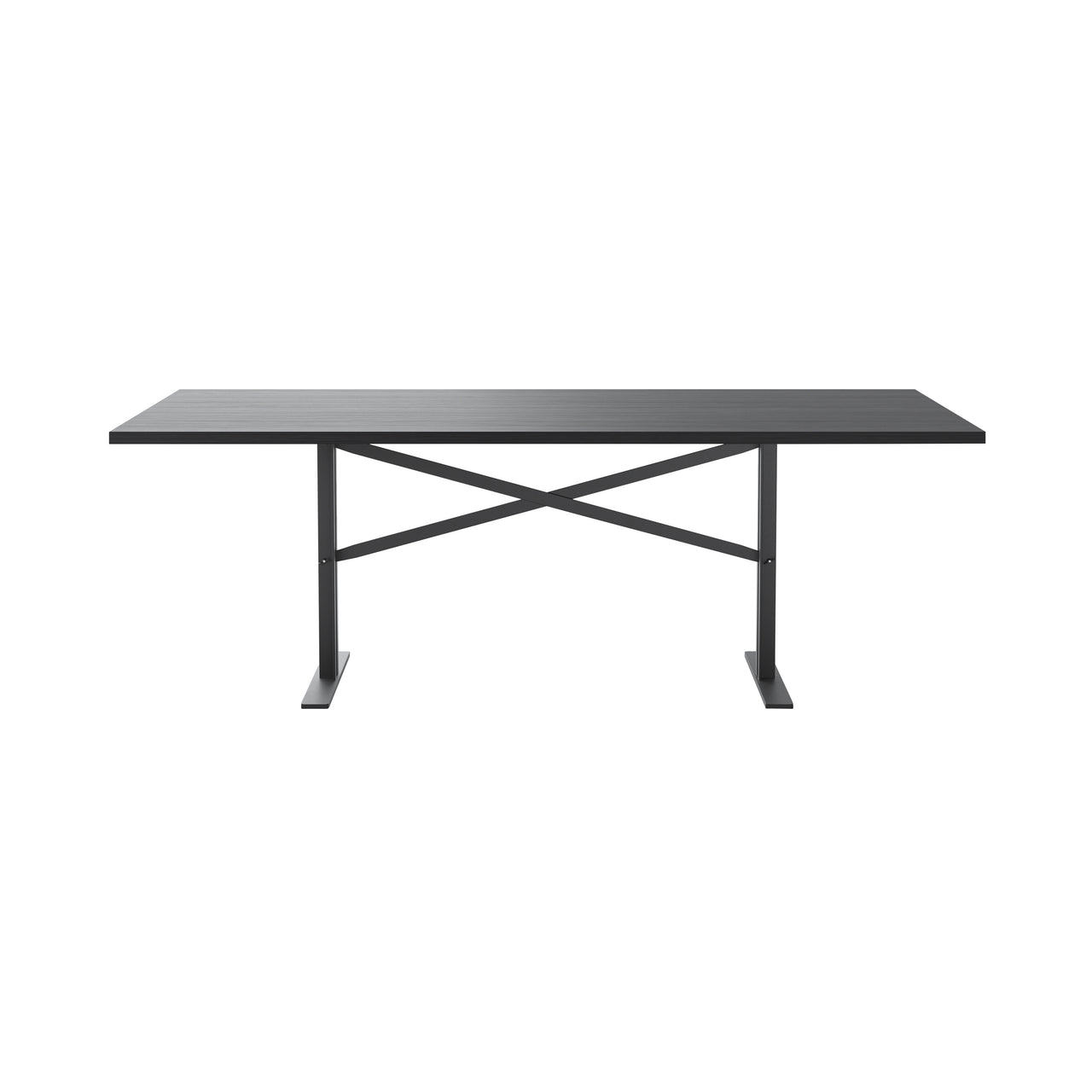 Ferric Table: Small + Black Stained Oak + Black