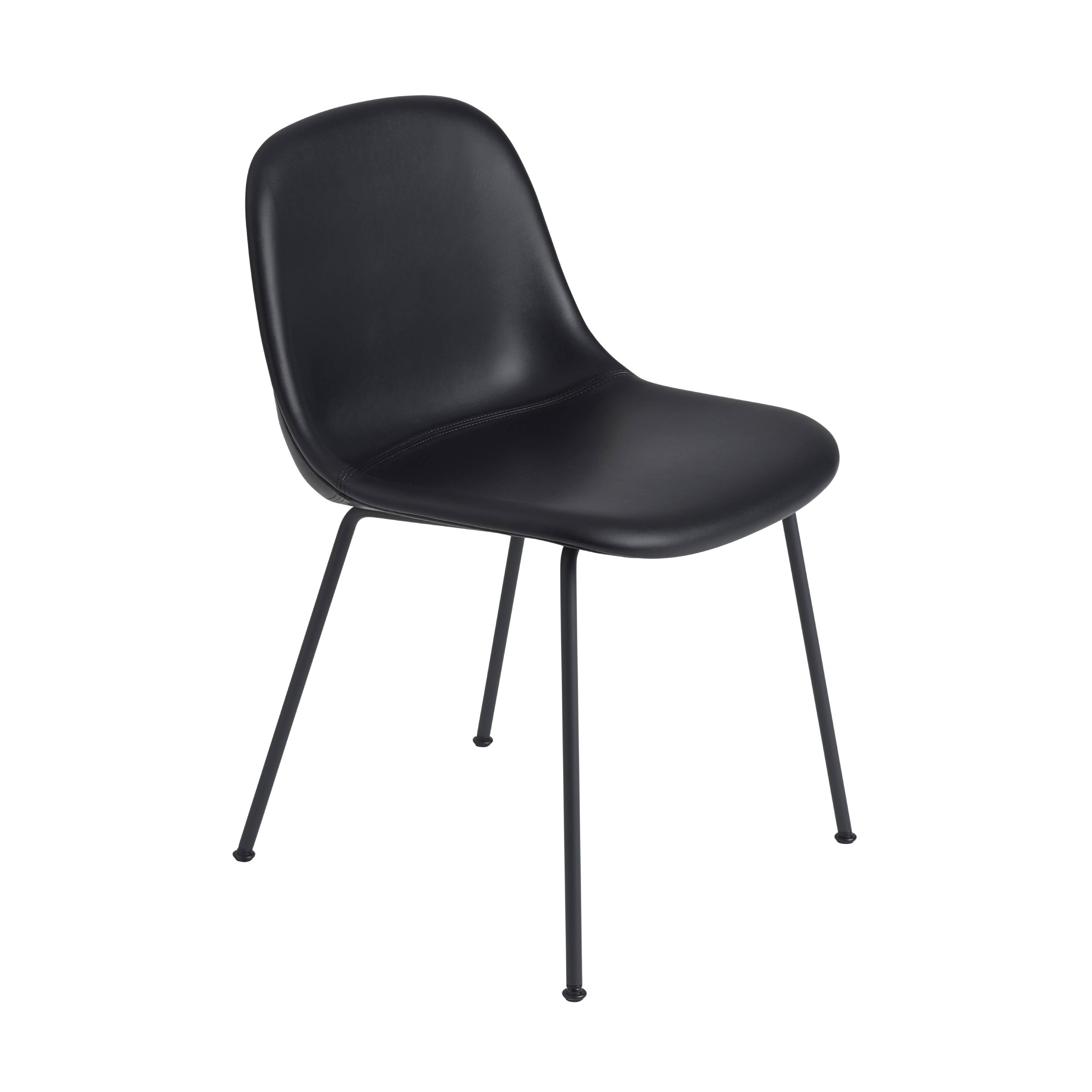 Fiber Side Chair Tube Base: Upholstered + Anthracite Black