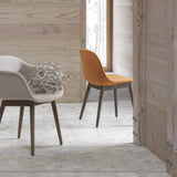 Fiber Side Chair: Wood Base + Recycled Shell + Upholstered