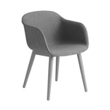 Fiber Armchair: Wood Base + Recycled Shell + Upholstered + Grey