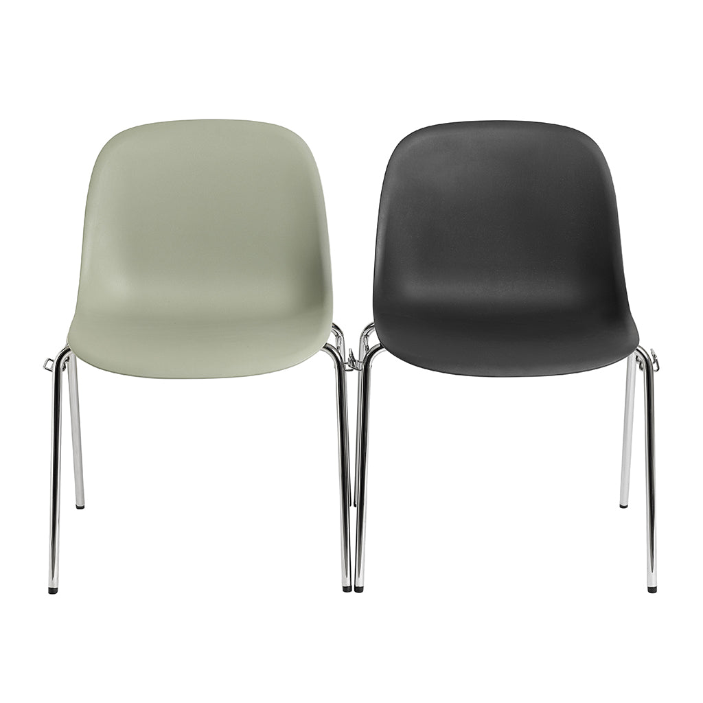 Fiber Side Chair: A-Base with Linking Device + Felt Glides