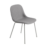 Fiber Side Chair: Tube Base + Upholstered +  Grey