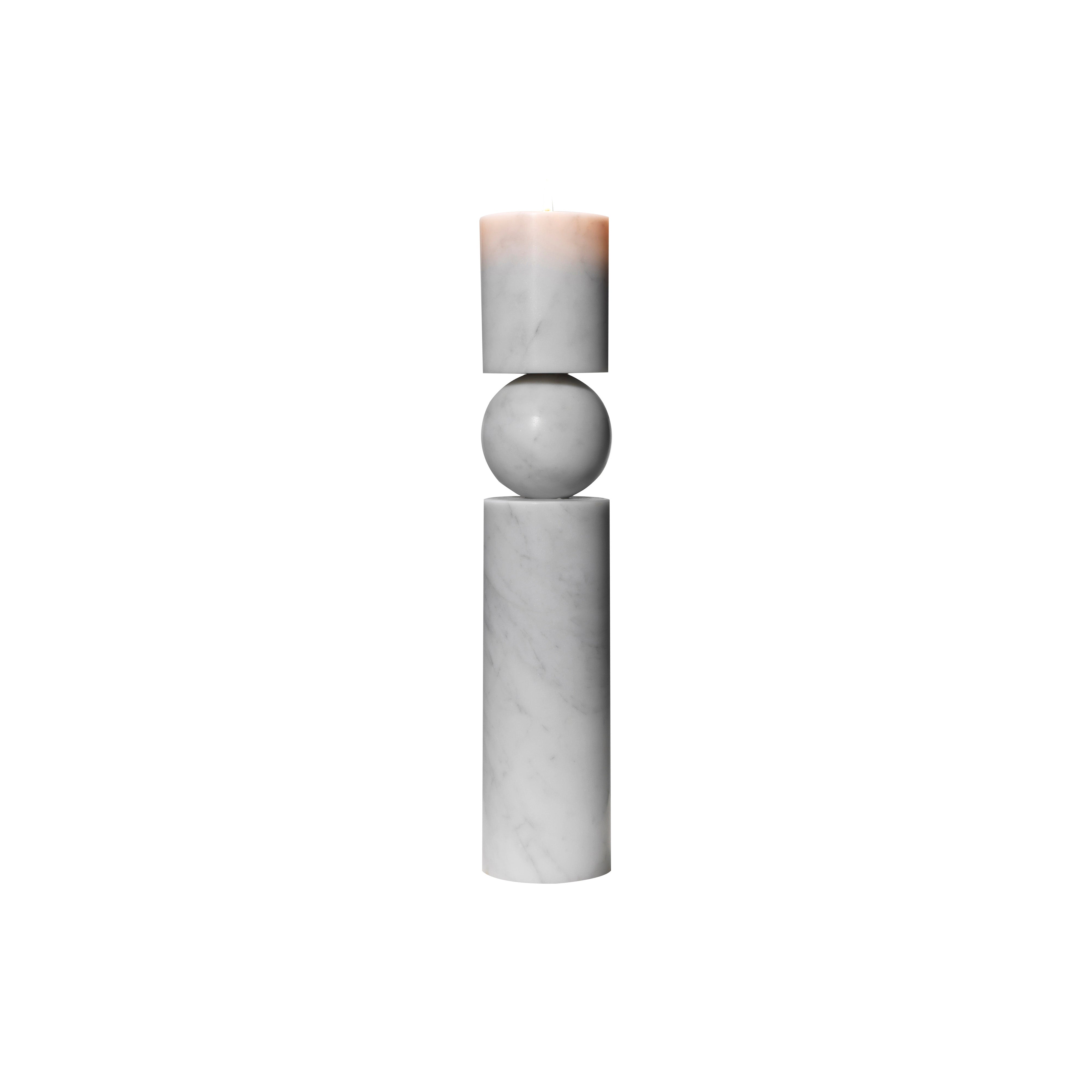 Fulcrum Candlestick: Marble + Large - 15.8