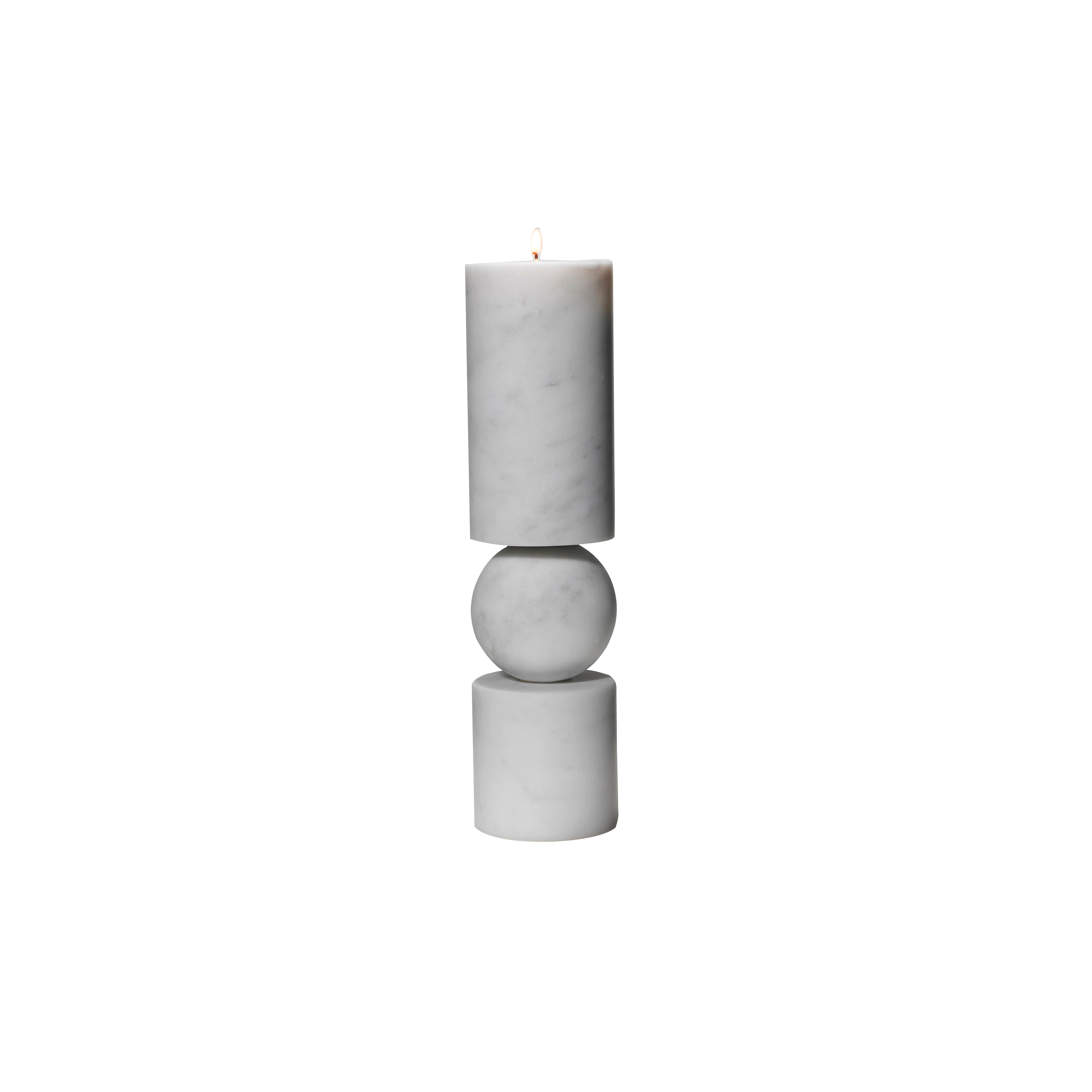 Fulcrum Candlestick: Marble + Small - 12.3