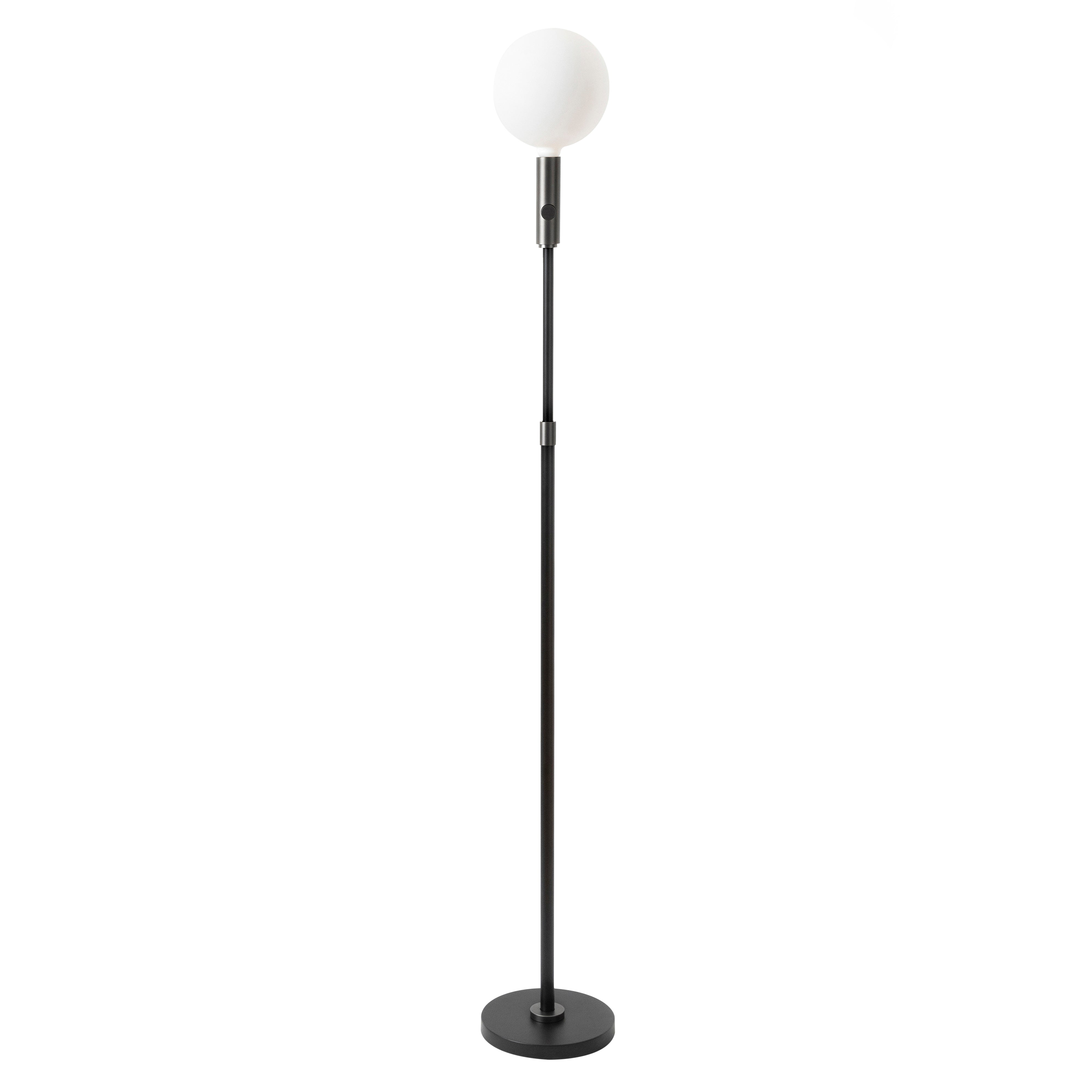 Poise Adjustable Floor Lamp with Sphere V LED Bulb: Graphite