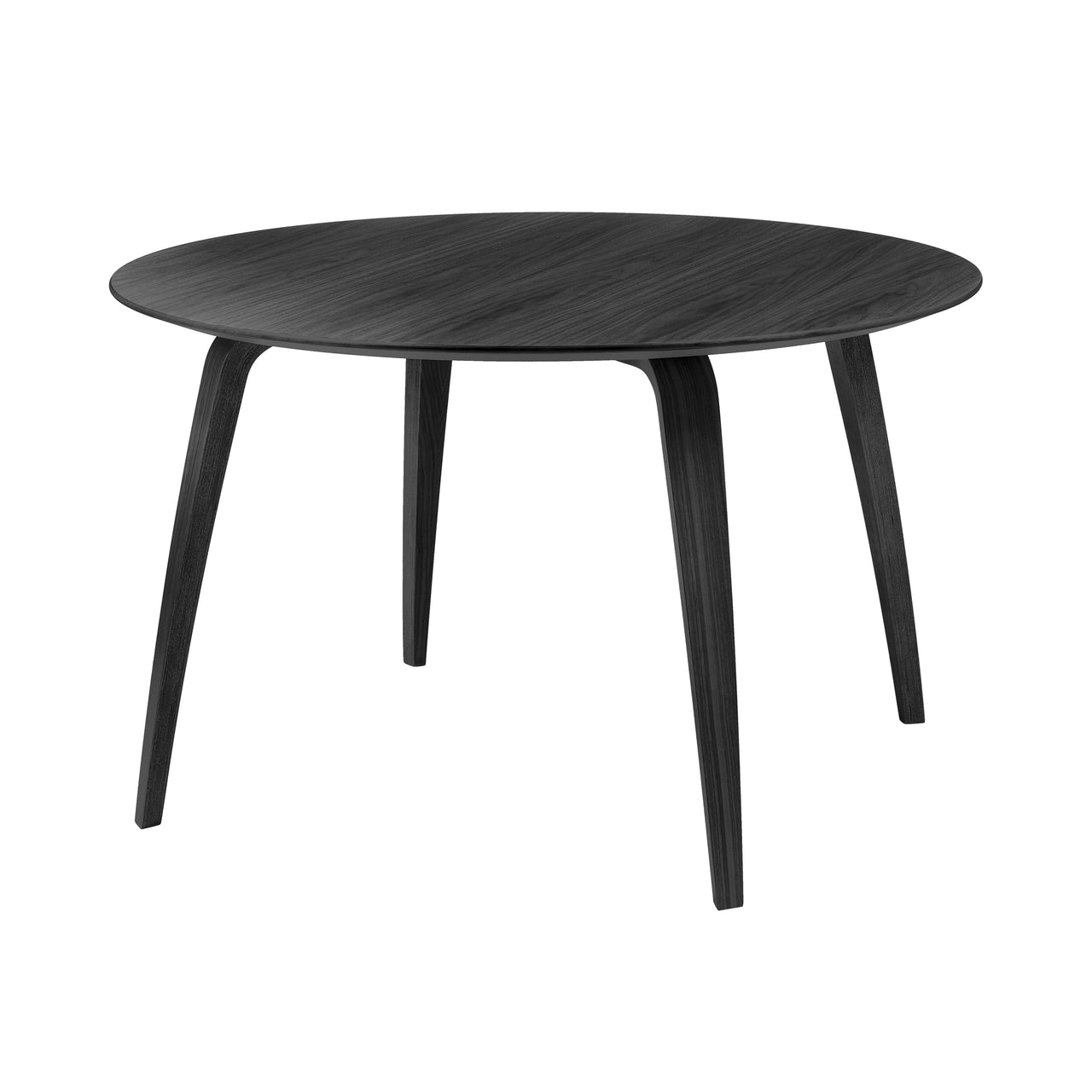 Gubi Dining Table: Round + Black Stained Ash