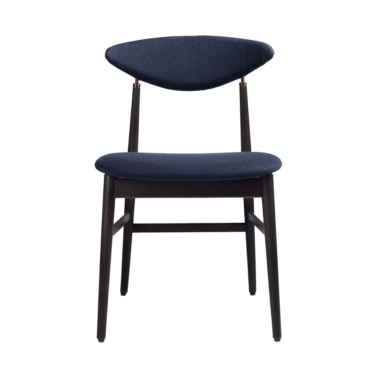 Gent Dining Chair: Wood Base + Fully Upholstered + Black Stained Ash